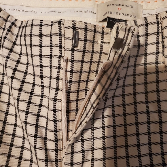 Anthropologie Essential Slim Pants in Plaid, Checked Windowpane Print Size 4 - Picture 9 of 11